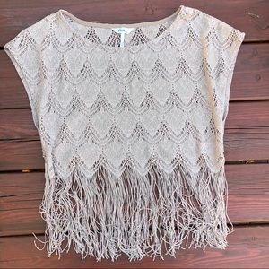 Fringe top in nude Sz XS/S